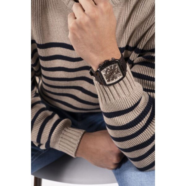 Spirit Tonneau Brown Genuine Leather Analog Watch - Image 4